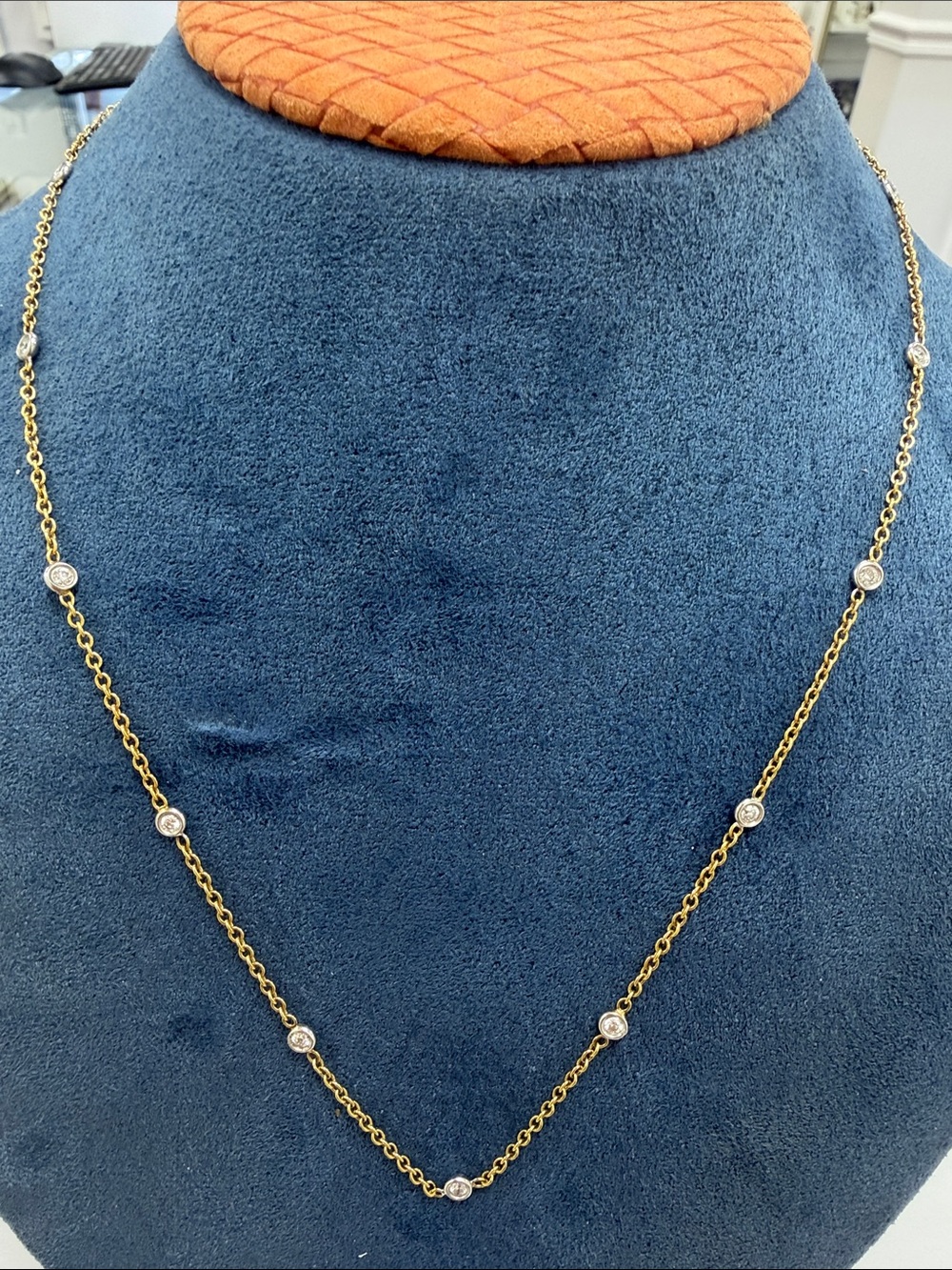 14K Yellow Gold Diamond By The Yard Necklace